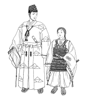 A coloring page of japanese clothing
